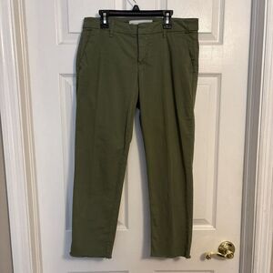 Frank & Eileen Wicklow Italian Sage  Chinos Cropped Raw Hem Jeans Women’s,  sz 6